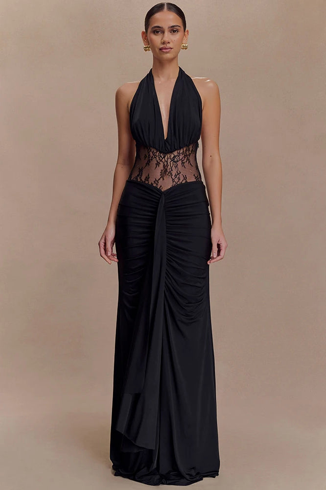 JULISSA MO Patchwork See Through Maxi Dress