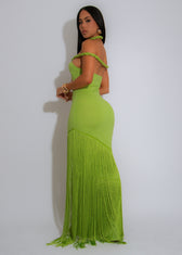 Off Shoulder Cut Out Fringe Mermaid Maxi Dress 9