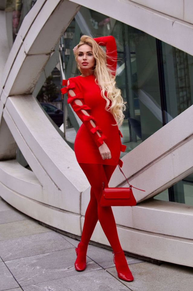 Adrien Hollow Out Bow Dress