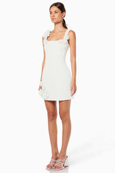 Floral Appliqué Square Neck Sleeveless Bodycon Mini Dress 6