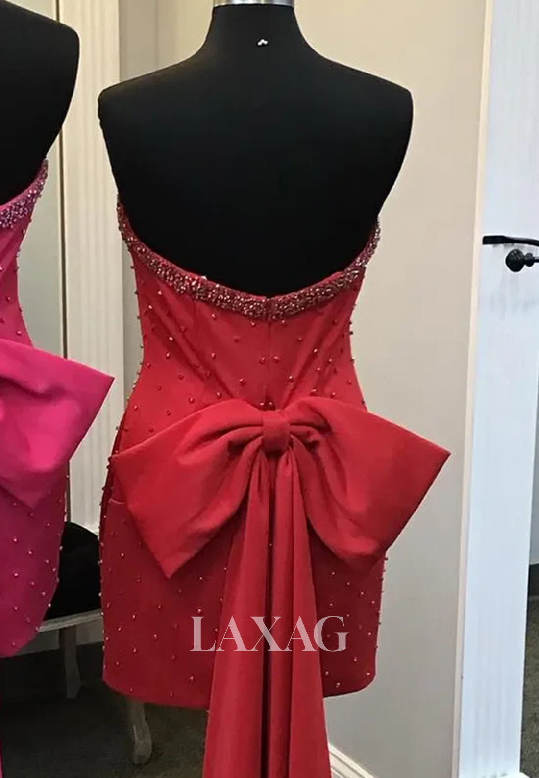 Tube Top Off-Shoulder Sleeveless Fully Beaded Pleated Satin Mermaid Short Homecoming Dress