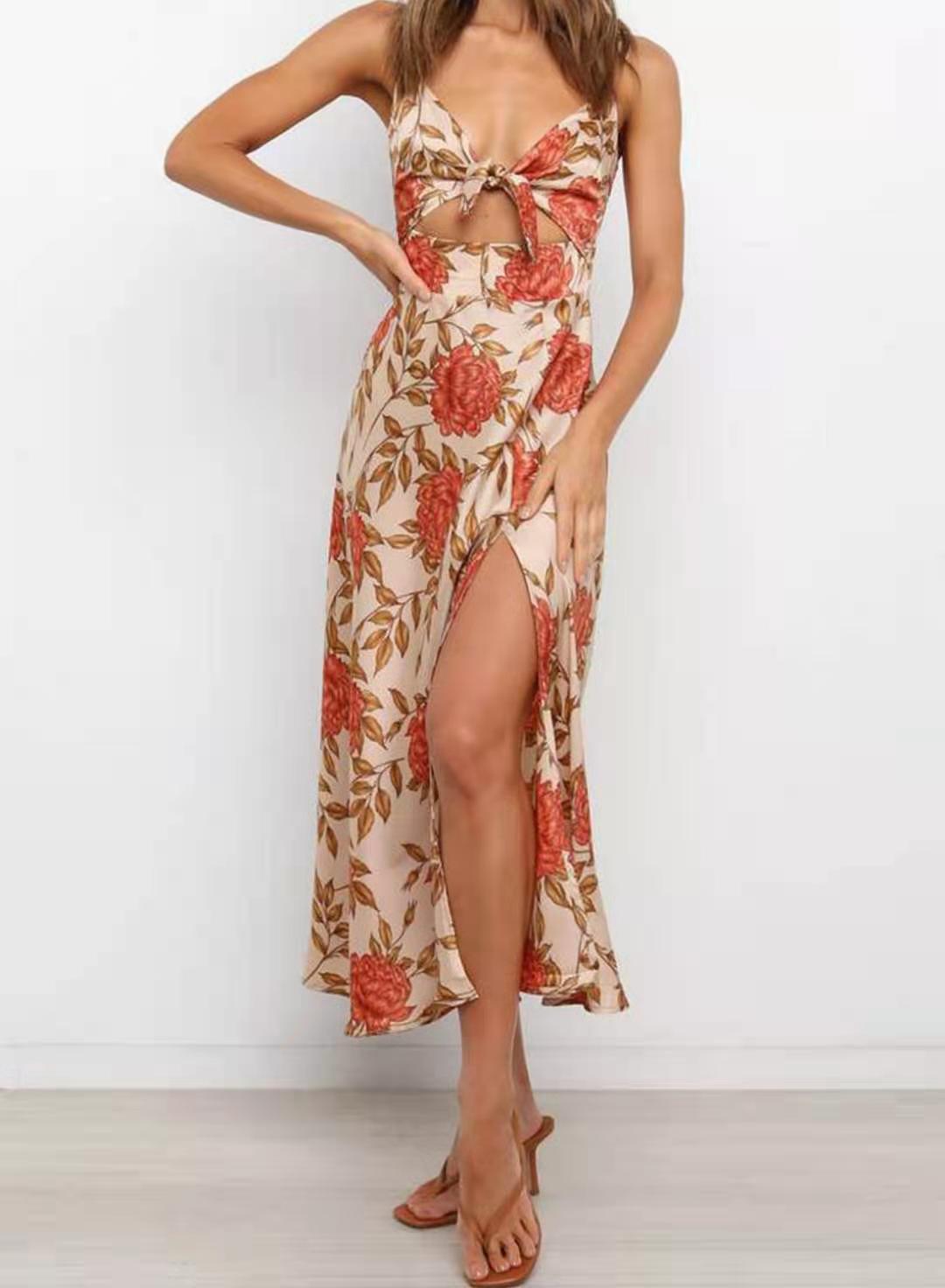Boutique Natalie Midi Dress with Bow Neckline Elevated Occasion Wear