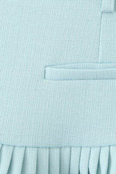 Low-Rise Pleated Denim Mini Skort