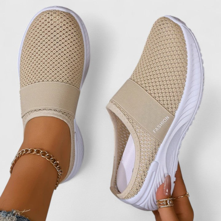 Round Toe Mesh Slip On Sneakers