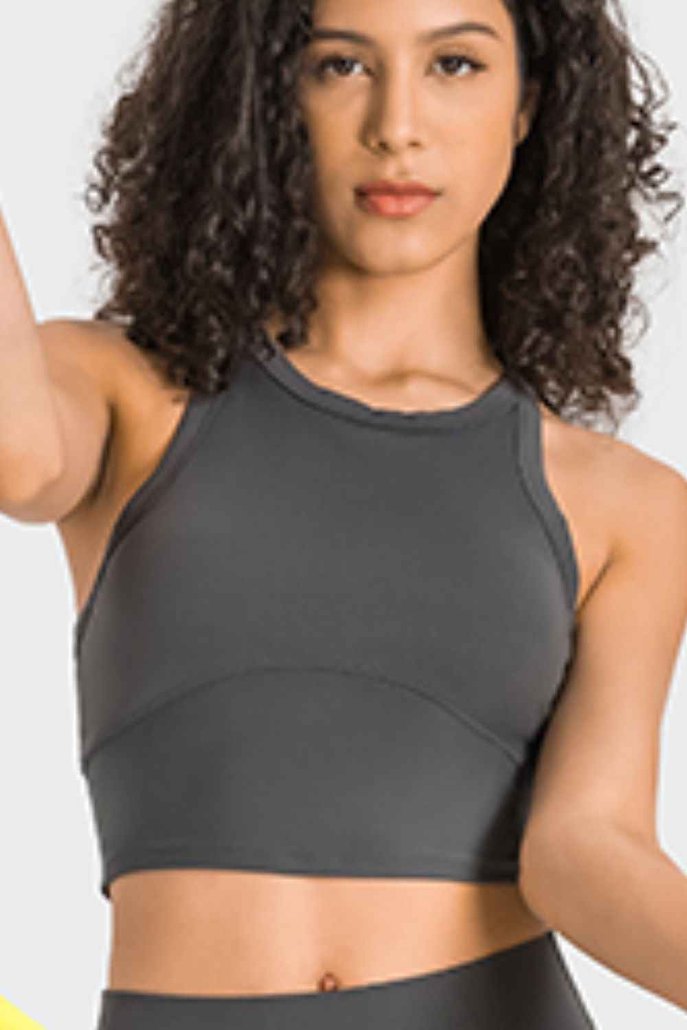 High Neck Seam Detail Cropped Sports Tank Top 21