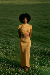Knitted Crop Top Hollow Out Design Two Piece Shorts Set