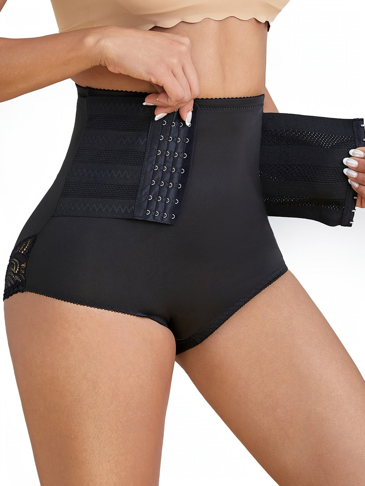 High Waist Hook Closure Waist Trainer Shaping Briefs