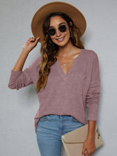 High-Low with Top Dropped Waffle-Knit Shoulder