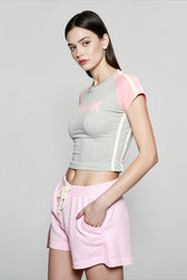 Contrast Panel Sexy T-shirts