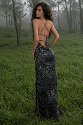 Leopard Open Back Party Slip Dress