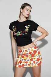 Colorful Floral Sequin Vacation Skirt