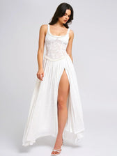 Savannah Meadows Lace Maxi Dress in Green - View 11