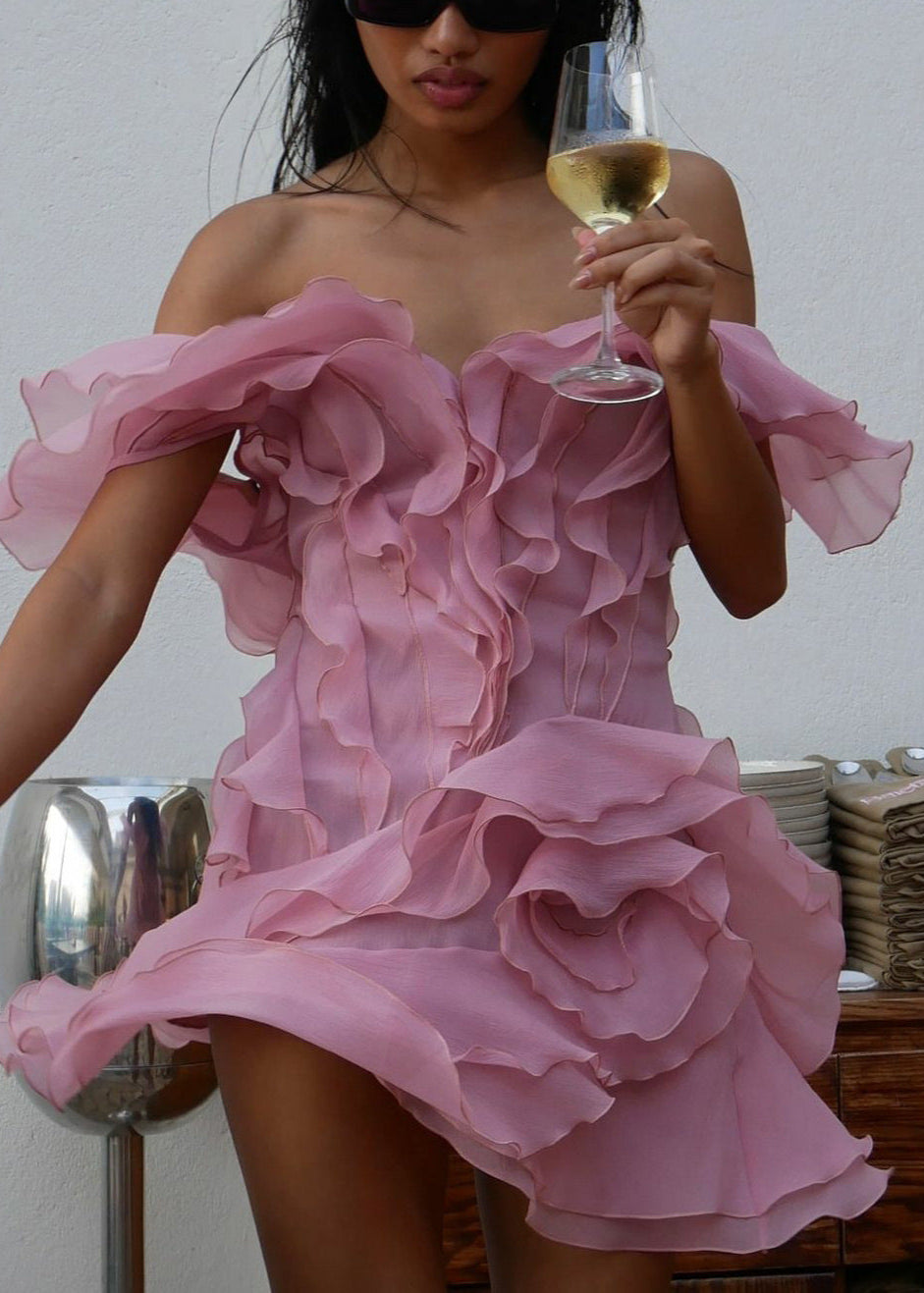 Aurelia - Ruffled Organza Mini Dress - View 9