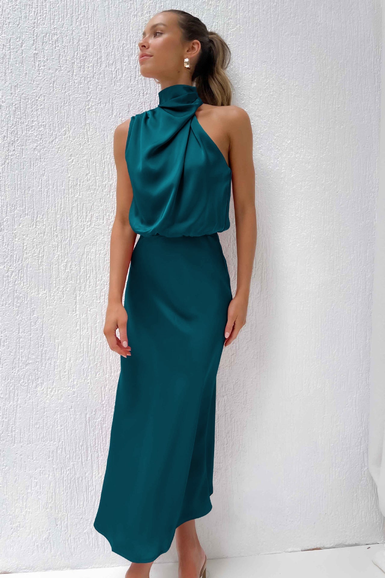 Marcela Aesthetic Satin Evening Dress Premium Wardrobe Essential