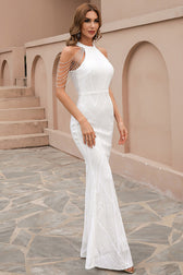 Halter-Neck Sequin Dress
