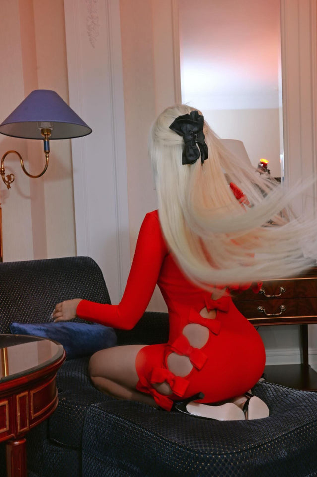 Adrien Hollow Out Bow Dress