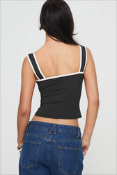 Color Block Square Neck Ruched Cami Top