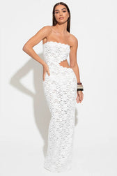 Sheer Lace Backless Bodycon Lace Dress 2