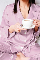 Satin Long Sleeve Robe Pants Pajama Set