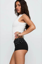 Polka Dot Contrast Waistband Shorts