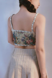 French Floral Bustier Corset Cami Top