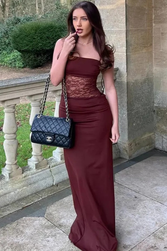 Lace Spaghetti Strap Maxi Dress 3