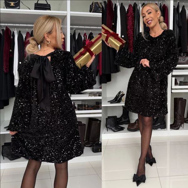 Micaela Aesthetic Glitter Dress Chic Silhouette Collection