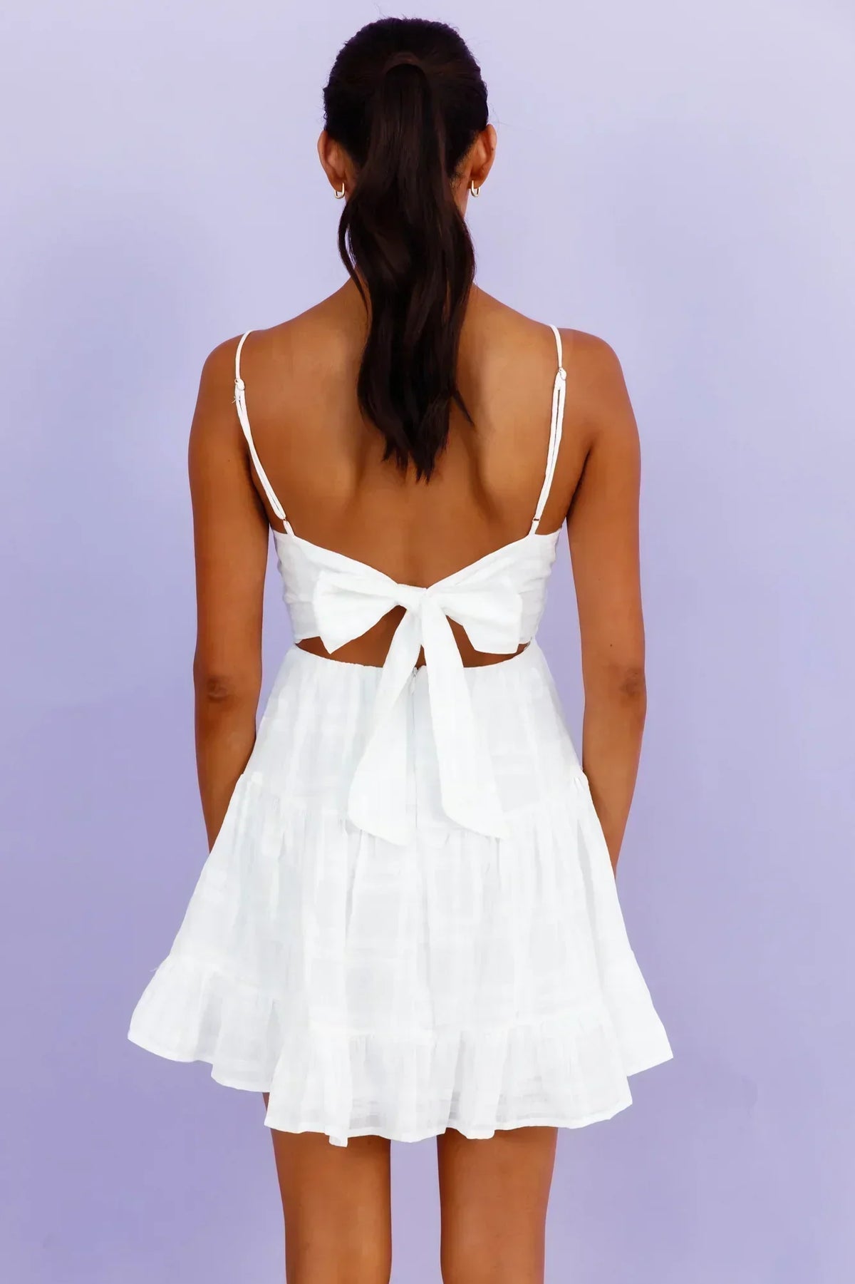 V-Neck Spaghetti Strap Tiered Ruffle Hem Mini Dress 3