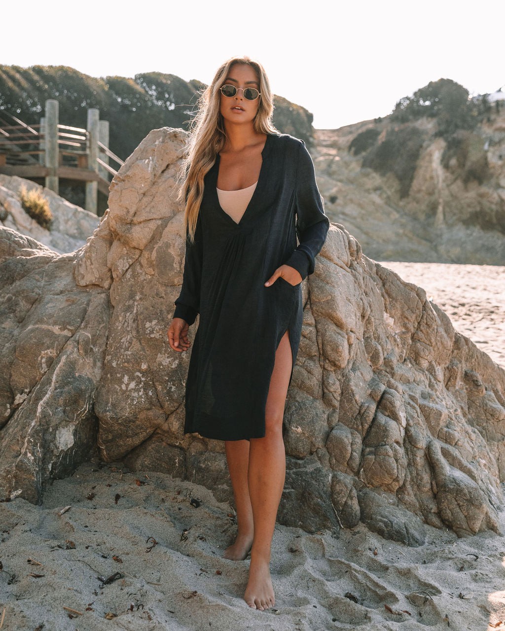 Bali Pocketed Kaftan Dress Onyx FINAL