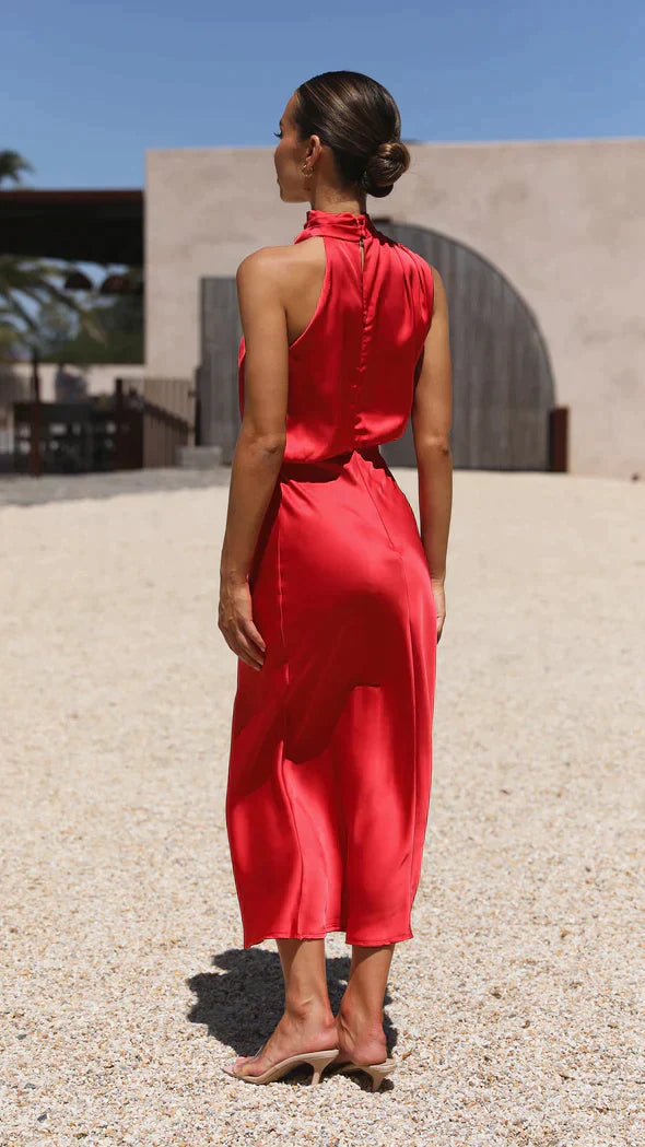 May Shiny Maxi Dress for Women Cocktail Hour Style