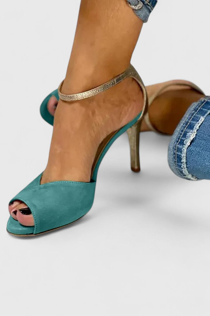 Peep Toe Ankle Strap Stiletto Heel Sandals
