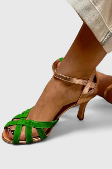 Open Toe Strappy Ankle Strap Stiletto Heel Sandals