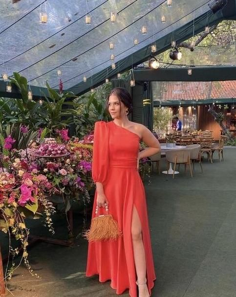 Charming A Line Long One Shoulder Prom Dress  cc1027