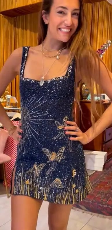 Gorgeous Sequin Beaded Sheath 7th Grade Homecoming Dress Navy Blue Short Birthday Outfits Cocktail Dress S463