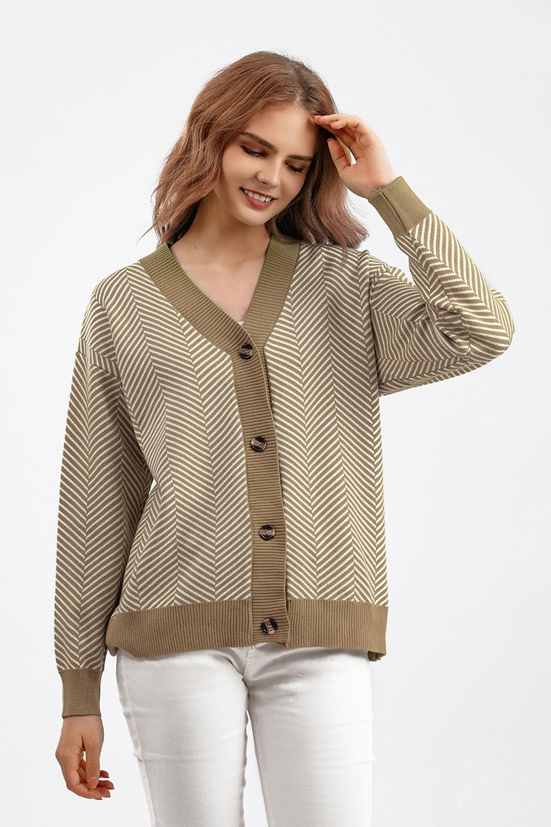 Long Sleeve Loose Knit Cardigan Sweater