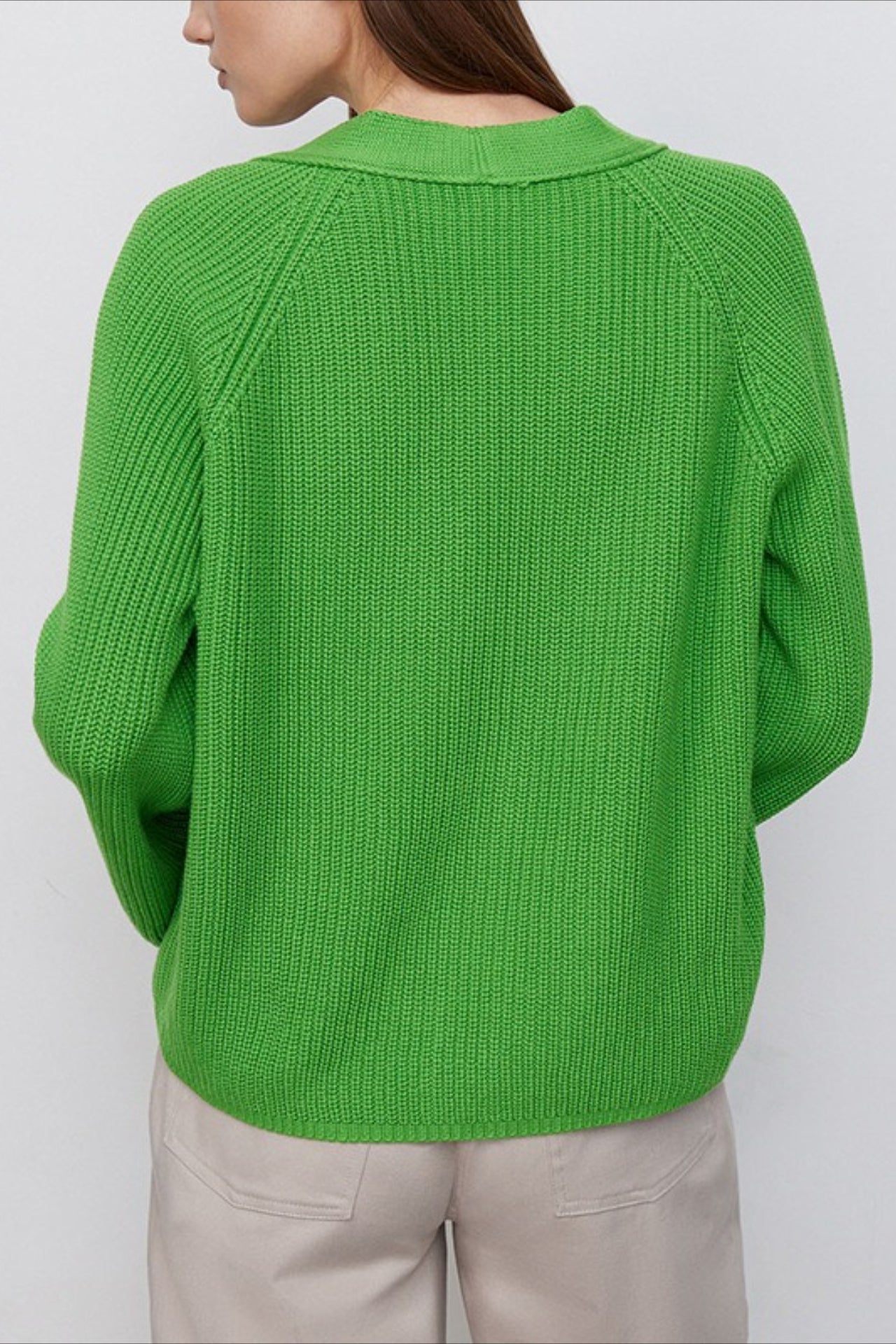 V Neck Cropped Batwing Cardigan