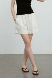 Linen Drawstring Relaxed Shorts Pants