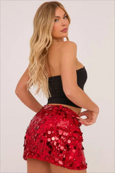 Iridescent Sequin A-Line Bodycon Skirt