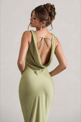 Elegant Satin Mermaid Backless Bodycon Dress 8
