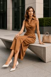 Asymmetric Sleeveless Slim Chic Work Dress