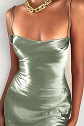 Satin Cami Bodycon Elegant Silk Dress 3