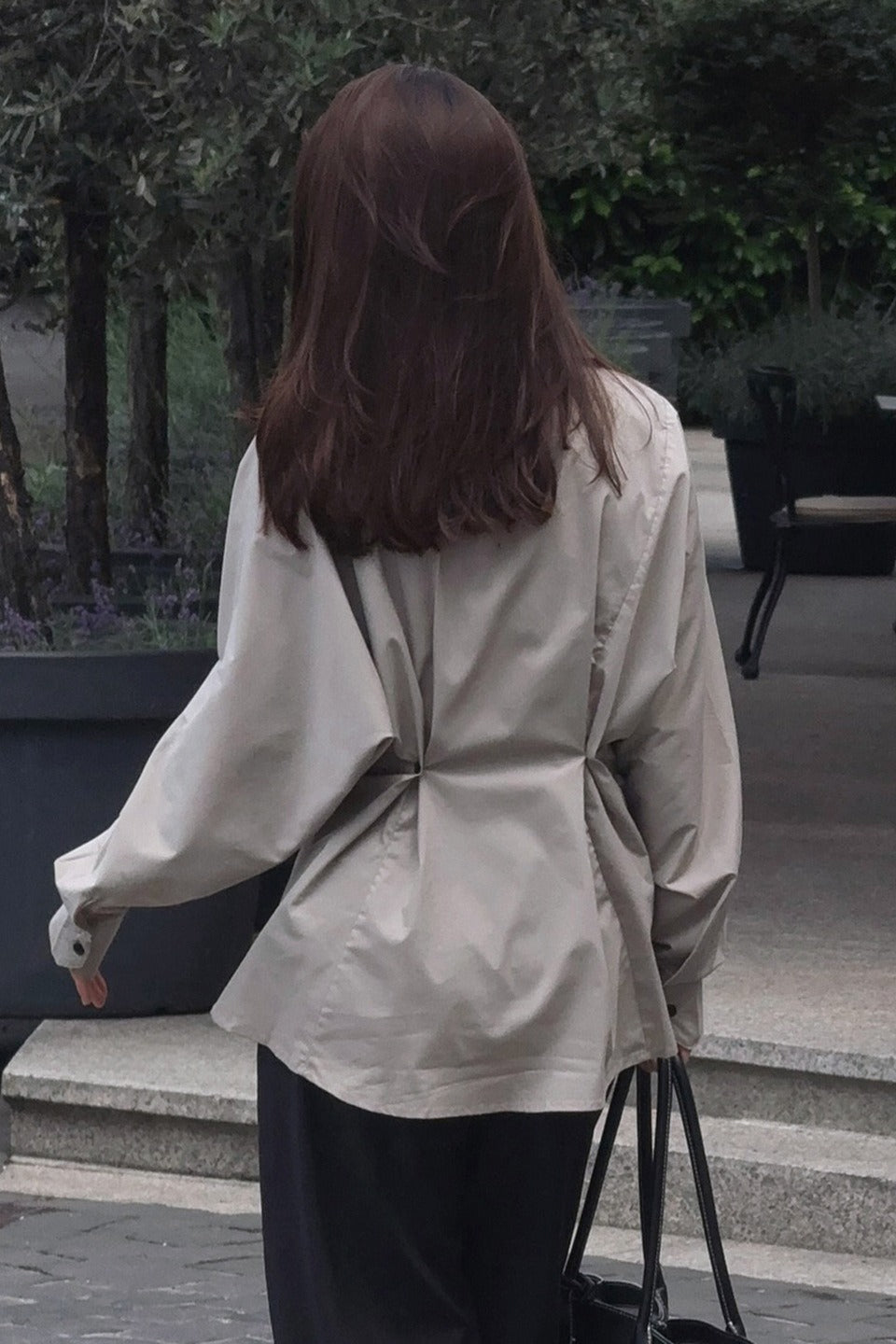 Chic Belted Button Down Blouse
