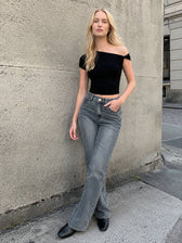 Asymmetrical Neck One Shoulder Off Top