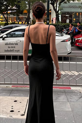 Slit Adjustable Strap Bodycon Slip Dress
