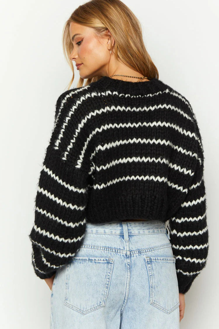 Striped Knit Pullover Sweater