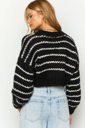 Striped Knit Pullover Sweater
