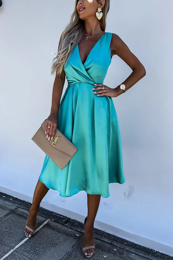 Hold You In My Memory Satin Midi Dress - View 5
