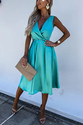 Hold You In My Memory Satin Midi Dress - View 5