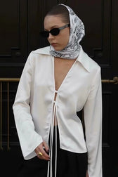 Bow Detail Satin Blouse