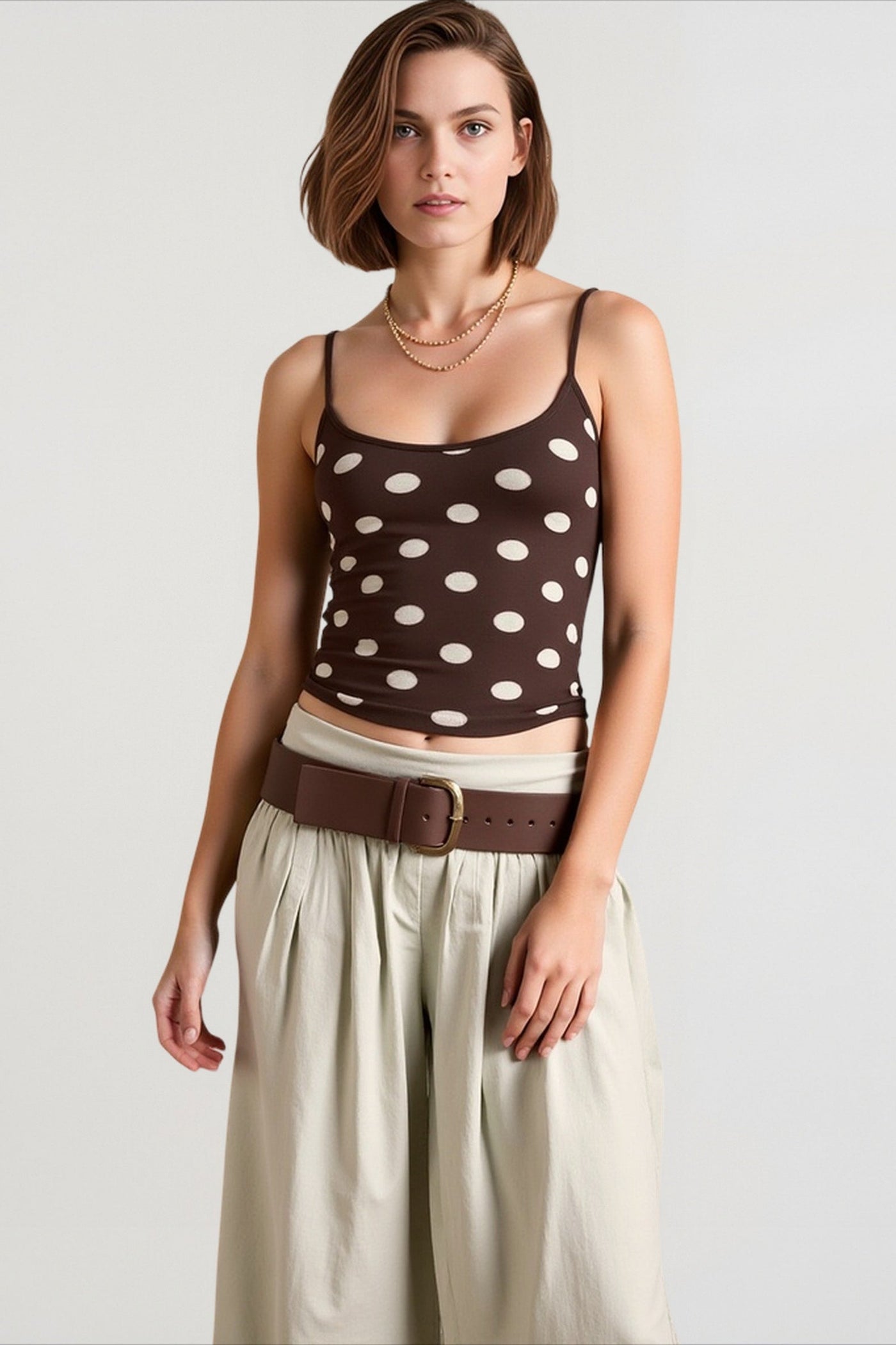 Slim Fit Polka Dot Cami Top